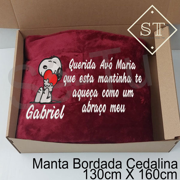 Manta Snoopy Abraço Meu Avó